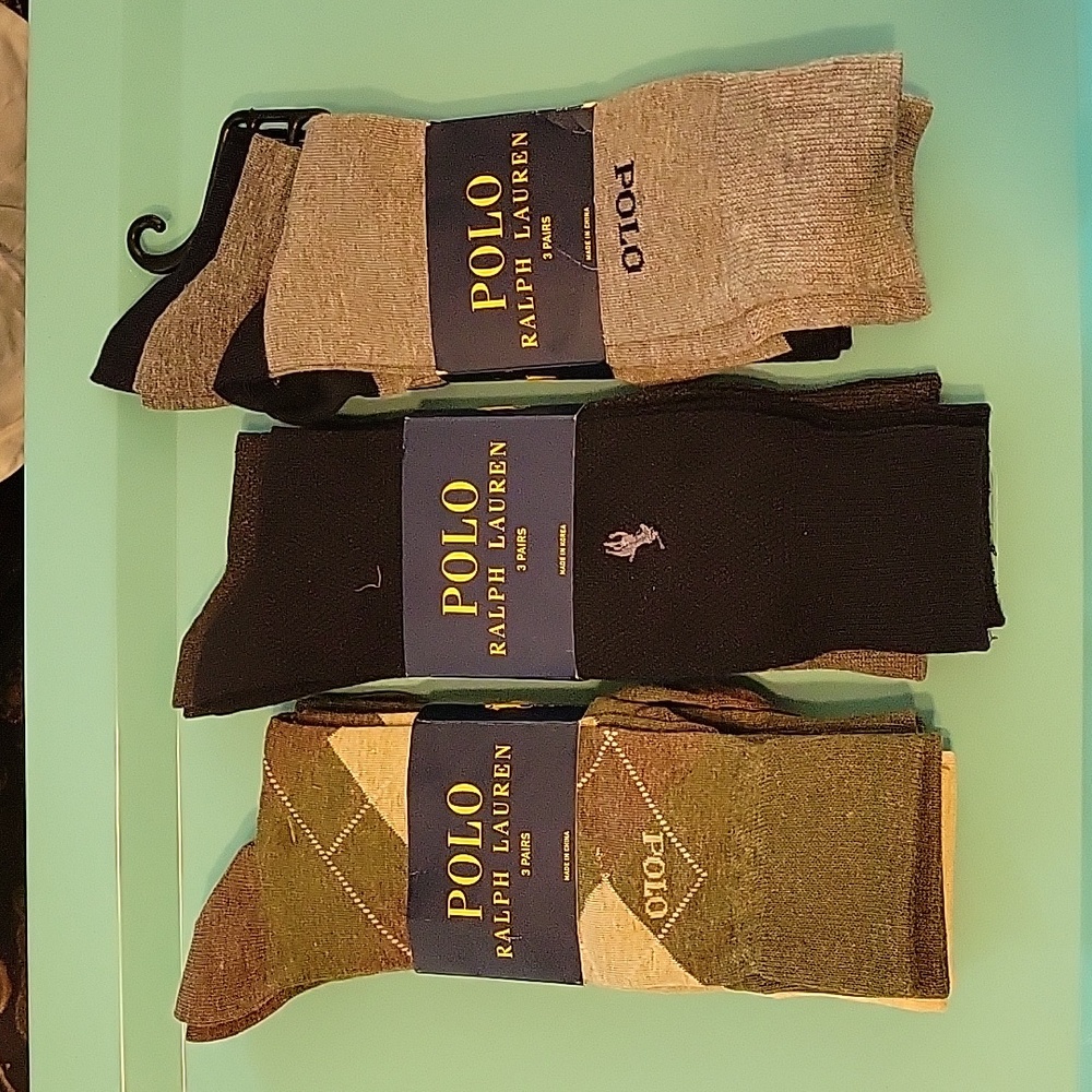Polo ralph lauren socks! 3 pair per pack 3 packs!